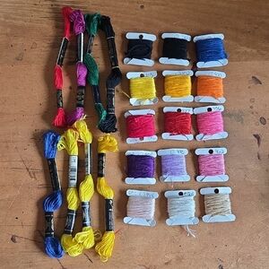 Vintage Colorful Embroidery Floss Lot ☆ 23 of them☆ DMC & J&P Coats brands